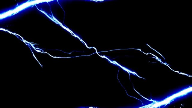 blue thunder for flash and on black sky 4k footage for flash animation and titles footage, flash thunder animation, circuit flash footage