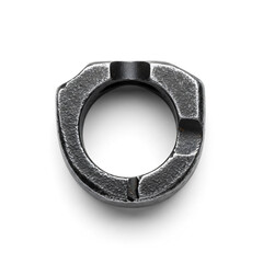 Studio Shot of Heavy Textured Industrial Metal Ring Object