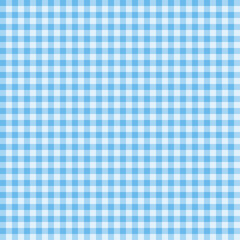 Sky Blue Gingham seamless pattern. Pastel baby boy plaid texture background. Soft blue and white check vector illustration.
