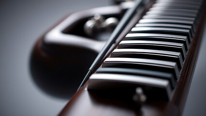 bassoon. A dark wood bassoon with silver keys, showcasing its elegant curves in a close-up view. tutorial guides, club newsletters, designed for sports & leisure club marketing.