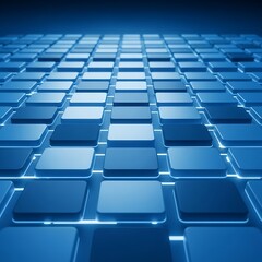 Obraz premium Abstract blue squares pattern with glowing lines background.