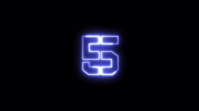 10 to 0 second neon countdown icon animation. timer. 10 second technology digital neon led light game timer animation black background. 4k video