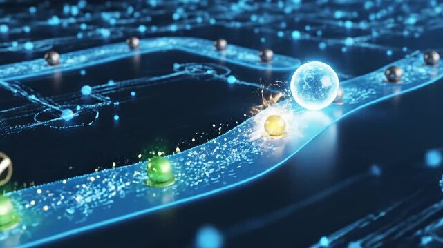 Abstract digital sphere pathway