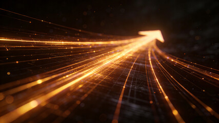 Glowing light trails symbolize leadership and innovation in a dynamic business environment.