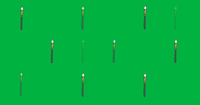 Digital animation of multiple concealer brush icons against black background