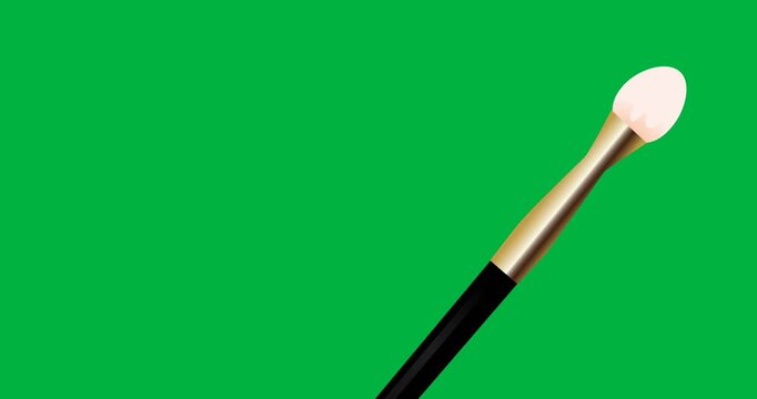 Digital animation of concealer brush icon against black background