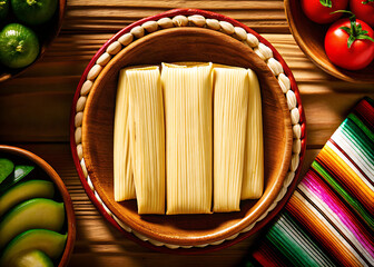 Traditional Tamales Basket for Food Branding and Creative Marketing Design