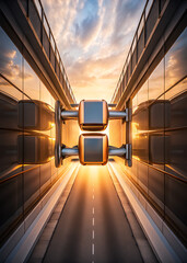 Futuristic Transport Capsule for Innovation Branding and Creative Marketing