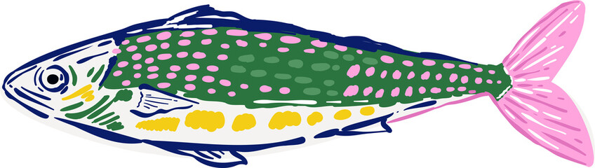 colorful sardines element object.