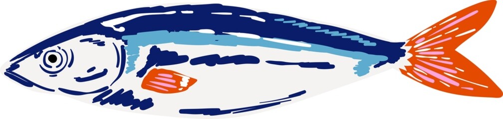 colorful sardines element object.