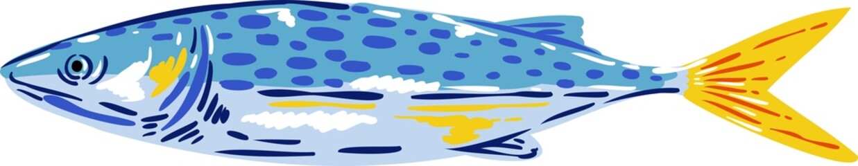 colorful sardines element object.