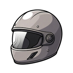 Fototapeta premium Gray Motorcycle Helmet with Visor for Rider Safety.