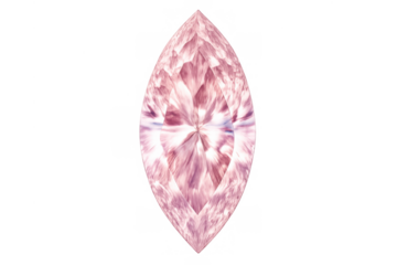 Pink marquise cut diamond sparkling, precious gemstone for luxury jewelry designs, isolated on transparent background