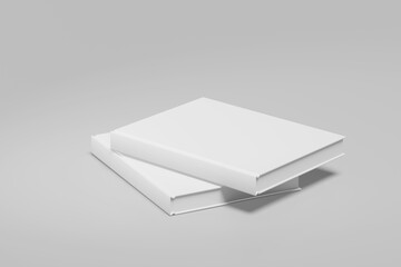 Blank floating white book on gray background mockup