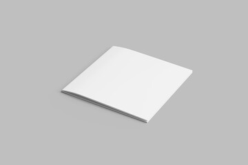 Blank floating white book on gray background mockup
