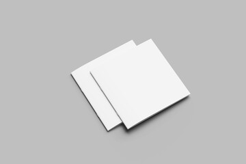 Blank floating white book on gray background mockup