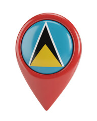 Saint Lucia map pointer icon for travel destinations, island vacation spots and geographical landmarks