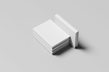 Blank floating white book on gray background mockup