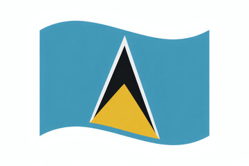 Waving Saint Lucia flag for patriotic designs, national pride, and Caribbean culture projects - add authentic island flair!