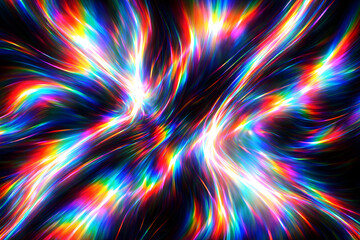 Chromatic Symphony: A vibrant abstract composition, bursting with an explosion of radiant colors and dynamic, flowing patterns against a dark canvas, creating a visual symphony of light and energy.