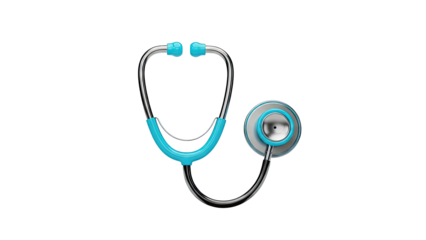 Turquoise and Chrome Stethoscope on White Background