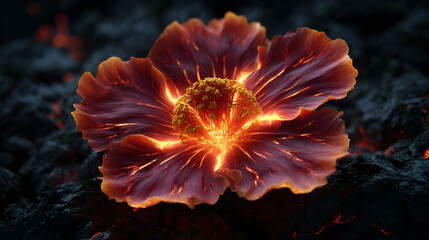 orange flower in the snow