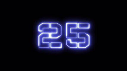 30 to 0 second neon countdown icon animation. timer. 30 second technology digital neon led light game timer animation black background. 4k video - Powered by Adobe