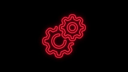 Neon Red Gear Mechanics Technology Concept gears