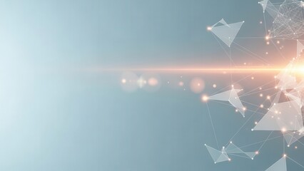 Futuristic network connections with glowing nodes and lines on blue background