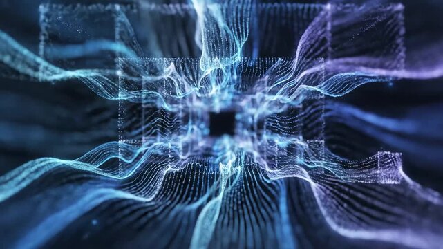 Abstract digital wave patterns