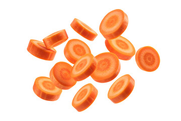 Freshly sliced carrot rounds