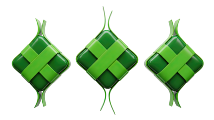 Three Green Ketupats