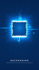 Blue technology sense poster artificial intelligence chip