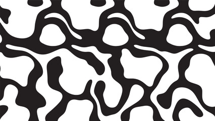 Abstract black pattern in organic shape on white background with high contrast for graphic design
