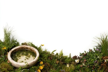 Natural water feature surrounded by vibrant plants invites wildl