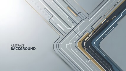 Abstract background with futuristic circuit board design elements and metallic lines
