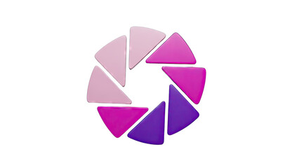Triangular Aperture with Pink and Purple Tones