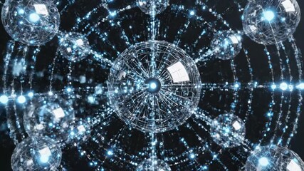 Abstract digital network spheres - Powered by Adobe