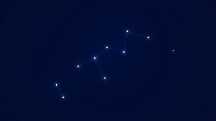 constellation. Minimalist constellation pattern of white points on deep blue. STEM education sheets, lab safety posters, designed for STEM education and laboratory safety posters.