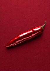 Red Chili Pepper on a Bold Red Background