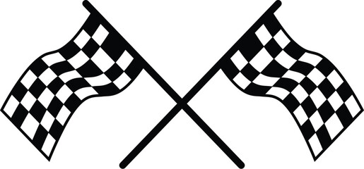 Crossed Checkered Racing Flags