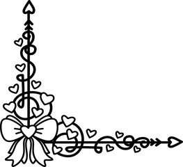 Valentine Heart Corner Border Decoration Illustration