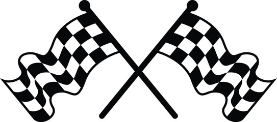 Crossed Checkered Racing Flags