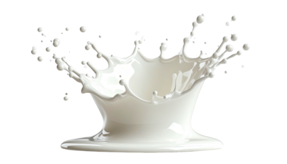 A pristine white liquid, frozen mid-splash against a stark black backdrop