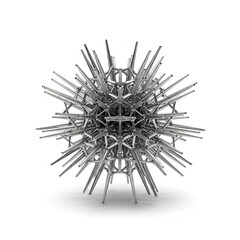 Chrome Abstract Geometric Spiky Starburst Object