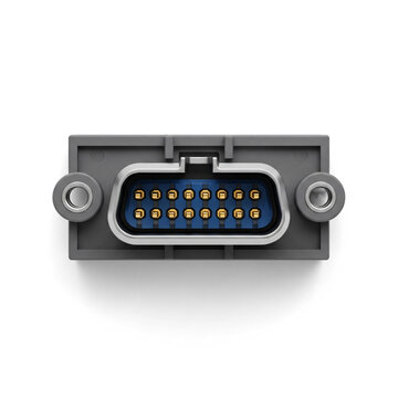 3D Render of a Male D-Sub Connector Plug