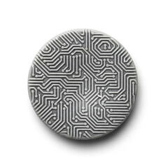 Textured Circular Electronic Circuit Pattern Object