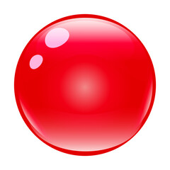 Glass ball sphere red shiny glass, glossy bubble