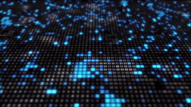 Abstract technological background of shimmering numbers