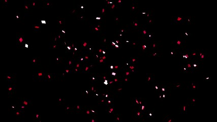 confetti burst overlay transparent channel.  confetti party popper explosions on green backgrounds, Animation of colorful confetti falling, confetti raining animation on black background.
